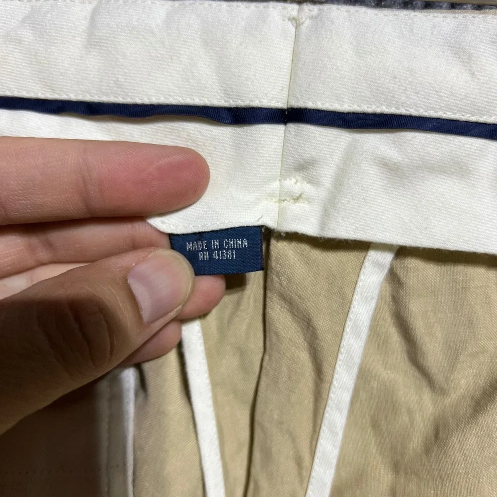 Vintage Polo Ralph Lauren Trousers Mens 44B-32 Tan Linen Silk Blend Pleated